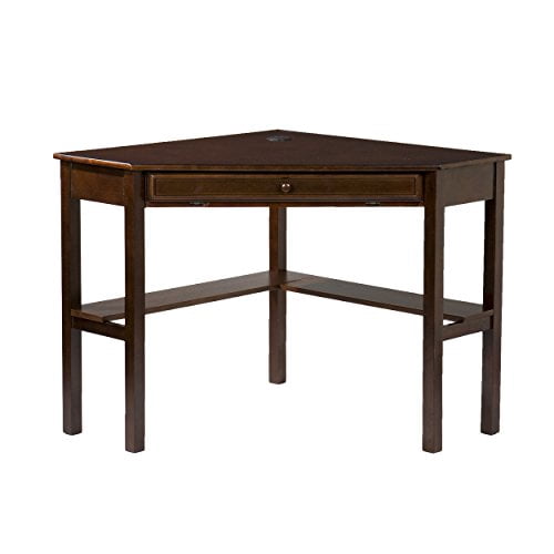 Southern Enterprises Corner Computer Desk 48" Wide, Espresso Finish