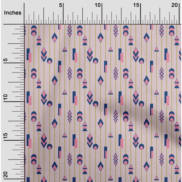 oneOone Tissu Polyester Lycra Rayé & Formes Géométriques Tissu Imprimé Géométrique BTY 56 Pouces de Large