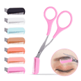 thumbnail image 2 of 3 Pcs Ciseaux de Coupe pour la Mise en Forme des Sourcils en Acier Inoxydable Peigne Épilateur Outil de Beauté, Rose, Pamplemousse, Noir, 2 of 5