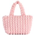 thumbnail image 1 of Women Handbag Pleated Grocery Shoulder Purse Creative Cloud Ladies Bag (White), 1 of 10