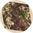 thumbnail image 1 of Ahgly Company Tapis Rond Lavable en Machine Intérieur Transitionnel Jaune, 5 Pieds Rond, 1 of 7