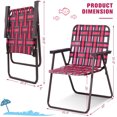 thumbnail image 2 of Gymax Set of 6 Patio Folding Web Chair Set Portable Beach Camping Chair Red, 2 of 8