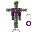 thumbnail image 1 of A Cross-shaped Christmas Tree With Lights, Pre-lit, Elongated, Pencil-shaped Artificial Tree, Complete With A Scarf And Christ Crown, Suitable For, 1 of 3