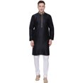 thumbnail image 1 of Kurta Pyjama pour Homme Vêtements Inde Mariage Fête (Noir, m), 1 of 5