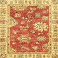 thumbnail image 1 of Ahgly Company Indoor Square Abstract Orange Red Oriental Area Rugs, 8' Square, 1 of 6