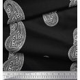 thumbnail image 3 of Soimoi Polyester Crepe Fabric Paisley Block Print Fabric by The Yard 52 Inch Wide, 3 of 3