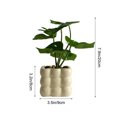 thumbnail image 3 of Simulation Plants Small Potted Bonsai Six Head Monstera Leaf For Office Living Room Desktop Indoor Decoration Plastic Material Set With Square Pot A-993 B, 3 of 9