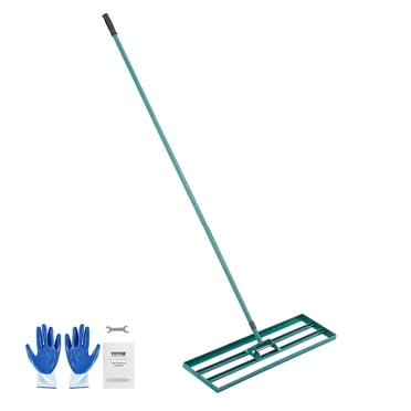 VEVOR Râteau de Nivellement de Pelouse, Outil de Nivellement de Pelouse 36"x10 Pouces, Niveleur de Pelouse Robuste avec Manche Allongé en Acier de 78 Pouces, Râteau de Nivellement de Cour Adapté au Jardin, au Terrain de Golf, à la Ferme