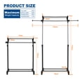 thumbnail image 3 of SortWise Expandable Rolling Clothing Rack, Mobile Adjustable Garment Rack Clothes Shelf Organizer with Top and Bottom Shelves, 3 of 9