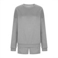 thumbnail image 5 of HAiming Ensemble 2 Pcs pour Femmes Chandail Col Rond Chandails en Molleton et Shorts Surdimensionnés Amples, 5 of 5