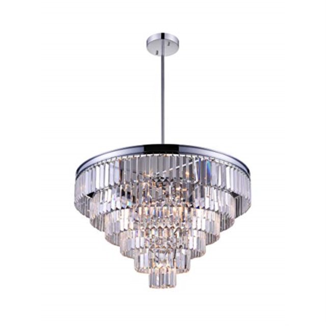 CWI Lighting Lustre Weiss à 15 Lumières en Duvet avec Fini Chrome