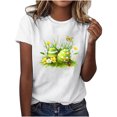 thumbnail image 2 of Weiqiqre Spring Tops for Women 2025 Happy Easter T Shirt Easter Bunny Shirt Cute Rabbit Graphic Tee Gift Spring Tees Tops, 2 of 4