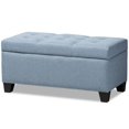 thumbnail image 1 of Bowery Hill Banc Ottoman Rembourré avec Rangement, Bleu Pâle, 1 of 12