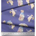 thumbnail image 2 of Soimoi Tissu en Georgette de Polyester Cycle,Rabbit & Bear pour Enfants, Tissu de Couture Imprimé au Mètre, 52 Pouces de Large, 2 of 2