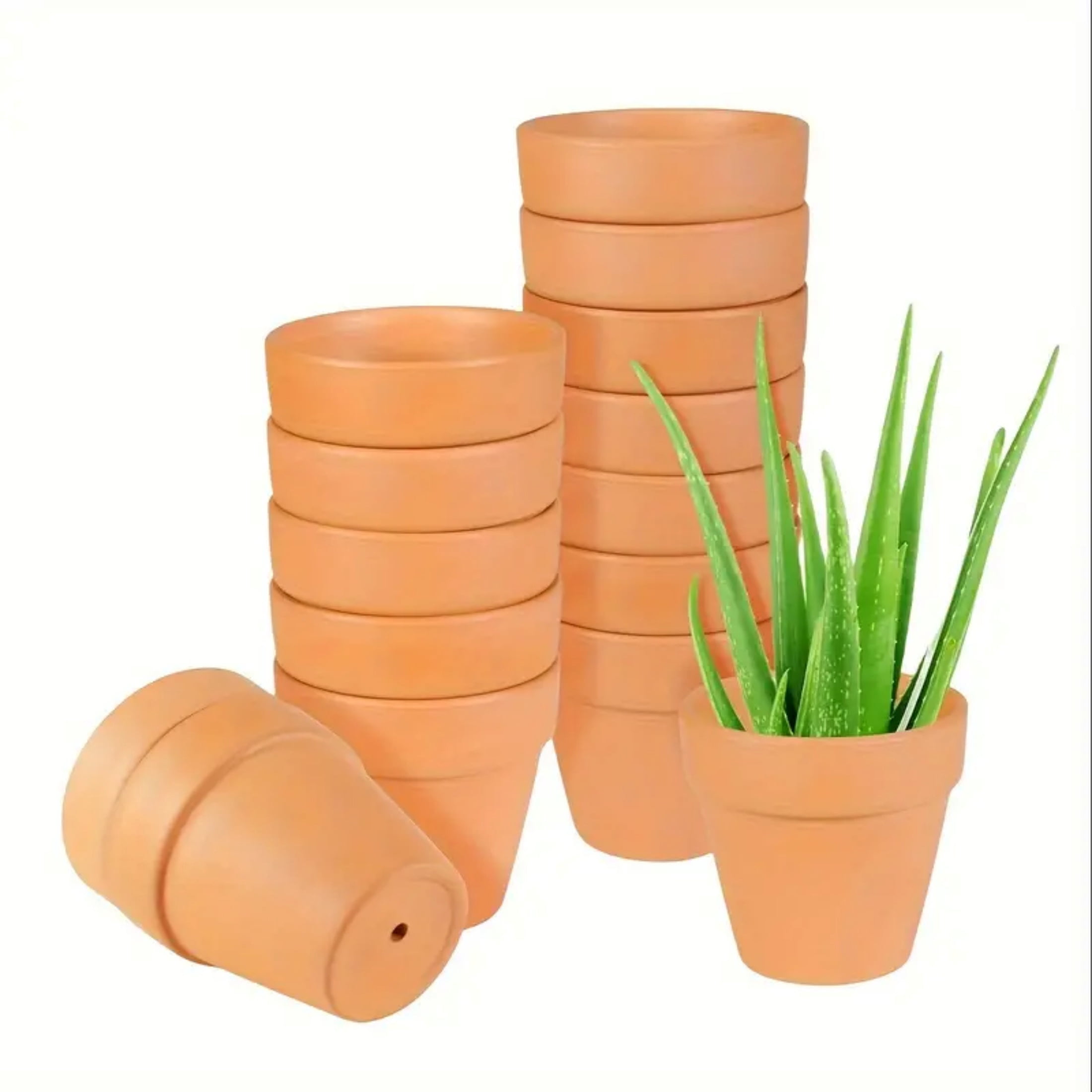 14pcs Mini Clay Pots Small Terracotta Pots 2.8 Inch Mini Flower Pots Succulent Nursery Terracotta Pottery Planter Mini Plant Pots With Drainage Hole For Indoor Outdoor Cactus Craft Wedding