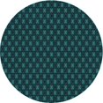 thumbnail image 1 of Ahgly Tapis Rond Lavable en Machine Intérieur Transitionnel Vert Cyan Foncé, 7 Pieds Rond, 1 of 7