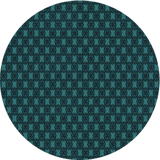Ahgly Tapis Rond Lavable en Machine Intérieur Transitionnel Vert Cyan Foncé, 7 Pieds Rond