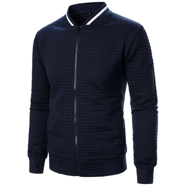 Pisexur Vestes pour Hommes Homme Couleur Unie Fermeture Éclair Col Montant Chandail à Capuchon Manteau Vestes d'Automne Coupe-Vent Vestes