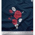thumbnail image 1 of Soimoi Rayon Fabric Dot,Leaves & Rose Flower Print Sewing Fabric Yard 56 Inch Wide, 1 of 3