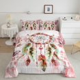 thumbnail image 2 of Ensemble de Douillette Très Grand Attrape-Rêves Bohème pour Filles Femmes, Ensemble de Literie Très Grand Ombré Rouge, Ensembles de Douillette de Literie Boho à Plumes Dégradées Chic, Ensemble de Housse de Couette Papillon, Douillette Matelassée Esthétique Abstraite, 2 of 6