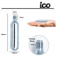 thumbnail image 3 of ICO 16g CO2 Cartridges Threaded for CO2 Bike Pump for Bicycle Tire Repair for Presta and Schrader Valves, Food Grade, 10-pk, 3 of 10