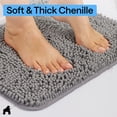 thumbnail image 3 of GORILLA GRIP Chenille Bath Rug 24x17, Rubber Back Quick Dry Washable Microfiber Bathroom Mats, Grey, 3 of 8