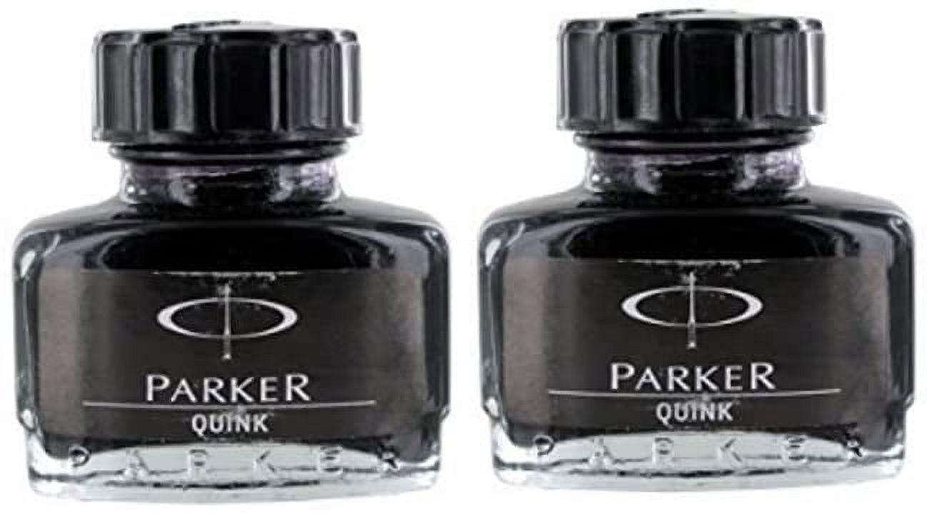 Parker Quink Fountain Pen Ink Bottle (Black Colour) - 30 ml (Pack of 2)