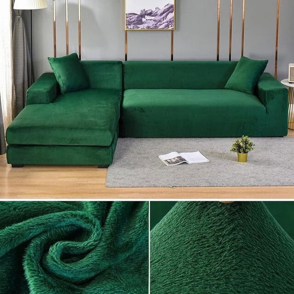 Velvet Sofa Cover Thick Elastic 1/2/3/4 Seater Sofa Cover for Living Room Velvet Plush L Shaped Corner Sofa Cover Couch Cover