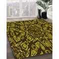 thumbnail image 3 of Ahgly Company Tapis d'Intérieur Lavable en Machine Carré Transitionnel Noir Brun, 3 Pieds Carré, 3 of 7