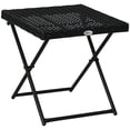 thumbnail image 1 of Outsunny Folding Rattan Coffee Table Patio Wicker Side Table, Black, 1 of 10
