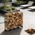 thumbnail image 2 of BeesClover Heavy Duty Steel Firewood Rack with 600D Oxford Waterproof Cover – Indoor/Outdoor Log Holder – Rust-Resistant, Large Capacity – For Fireplace, Patio, 2 of 7