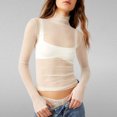 thumbnail image 4 of RXIRUCGD Mode Femmes Manches Longues Confortable Respirant Col Roulé Blouse Chemise Hauts, Blanc, Taille : L, 4 of 8