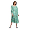 thumbnail image 1 of Moomaya Robe de Nuit Imprimée Longueur Genou en Coton avec Bordure en Dentelle Manches 3/4 pour Femmes, 1 of 5
