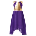thumbnail image 1 of Ocealan Robe de Danse Sans Manches Métallique pour Filles, Ourlet Irrégulier, Violet 6, 1 of 5