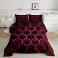thumbnail image 1 of Erosebridal Abstract Bedding Twin Comforter Set for Teens, Modern Honeycomb Down Comforter, Stripes Decor, Reversible, 1 of 8