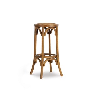 Siège Whit Rattan Barstool sans arrière, noyer