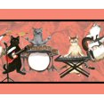 thumbnail image 1 of IBA Indianbeautifulart Orange Musical Instruments & Cat Animal Printed Ribbon Trim 9 Yards Velvet Fabric Laces For Crafts Sewing Accessories 4 Inches, 1 of 2