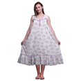 thumbnail image 1 of Bimba Lavender2 Floral Rose Mi-Mollet Vêtement de Nuit Femme Coton Imprimé Sans Manches Robe de Nuit Maxi X-Small, 1 of 6