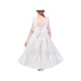 thumbnail image 1 of Robe de Demoiselle d'Honneur Enfant Blanche Longue à Volants Midi Sans Manches Mariage Fête 8 Ans, 1 of 8
