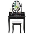 thumbnail image 4 of Patiojoy Ensemble de Coiffeuse Miroir Commode de Maquillage Éclairée avec Tiroirs Noir, 4 of 5