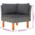 thumbnail image 4 of vidaXL 6 Piece Garden Lounge Set with Cushions Poly Rattan Grey, 4 of 4