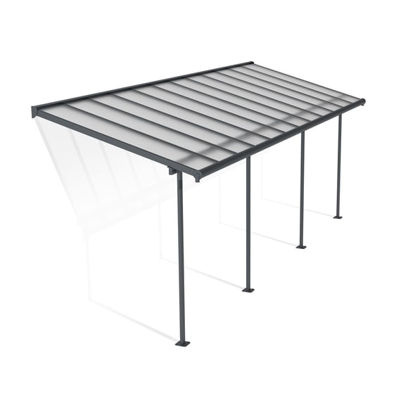 Canopia by Palram Sierra™ Couverture de patio 7,5 pi x 22,5 pi Panneaux transparents à cadre gris