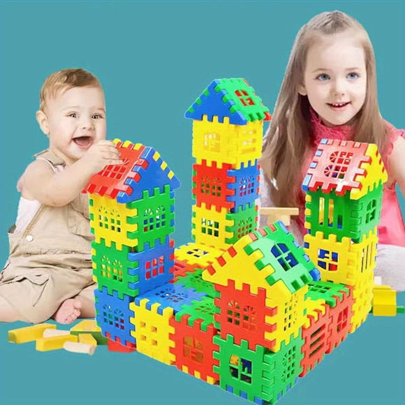 Blocs de Construction 105 Pcs Jouets pour Tout-Petits avec Sac de Rangement Grand Sac de Construction pour Tout-Petits 1-3 - Plusieurs Couleurs