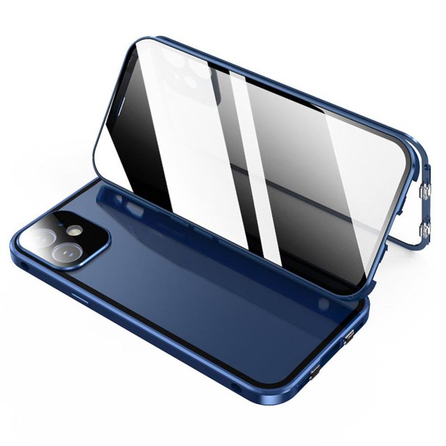Magneto Double-sided Buckle For 11 Pro Max Tempered Glass Phone Case For 12 New All-inclusive Metal For 11 Anti-peeping Phone Case