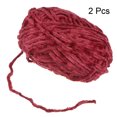 thumbnail image 3 of Unique Bargains 2 Pelotes Fil Velours Fil Chenille 87,49 Verges Polyester Fil Doux pour Couverture 2 Pcs Rouge Foncé, 3 of 7