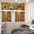 thumbnail image 3 of Sunflowers Pumpkin Kitchen Curtains Tiers and Valances Set, Rod Pocket Valance Short Window Treatment Decor Curtains, 3 Pieces Set Valance Curtains for Kitchen Windows, 3 of 5