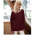 thumbnail image 3 of Chandail en Tricot à Épaules Dénudées à Manches Longues pour Femme, Coupe Ample, Uni, 3 of 6