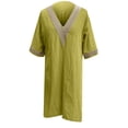 thumbnail image 4 of Weiqiqre Robes pour Femmes 2024 Mode Femmes Été Décontracté Col en V Couleur Unie Manches Courtes Robe Rabais, 4 of 5