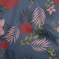 thumbnail image 1 of oneOone Polyester Lycra Blue Fabric Florals Craft Projects Decor Fabric Printed By The Yard 56 Inch Wide, 1 of 4
