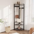 thumbnail image 1 of AKDSteel Freestanding Corner Coat Rack with Shelves and Bench for Entryway, 1 of 5